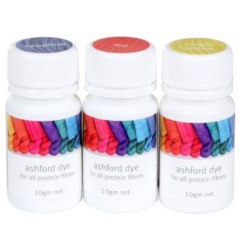 Lot de teintures pour laine - Couleurs primaires 3 x 10 gr - Ashford