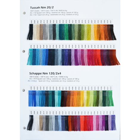 Color card silk Tussah/Schappe