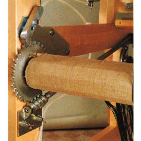 Cog wheel warp release system for Toika looms